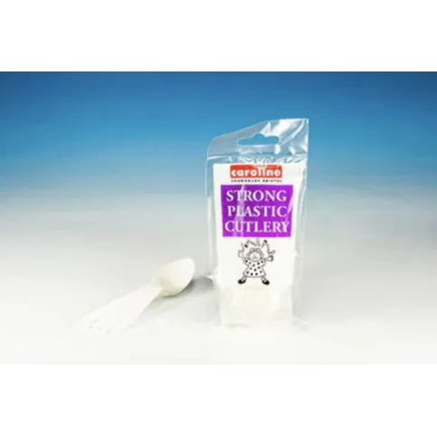 Caroline White Plastic Teaspoons 80pk