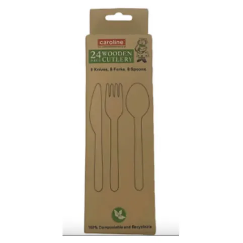 Caroline Wooden Cutlery Assorted | Pack of 24