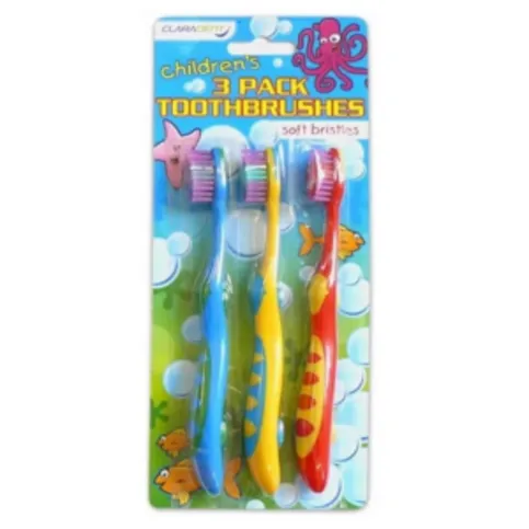 Claradent  Soft Bristle Children's Toothbrushes 3 Pack