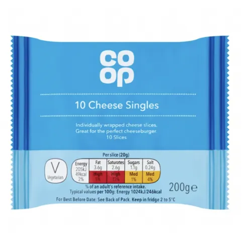 Co-op 10 Cheese Singles 200g