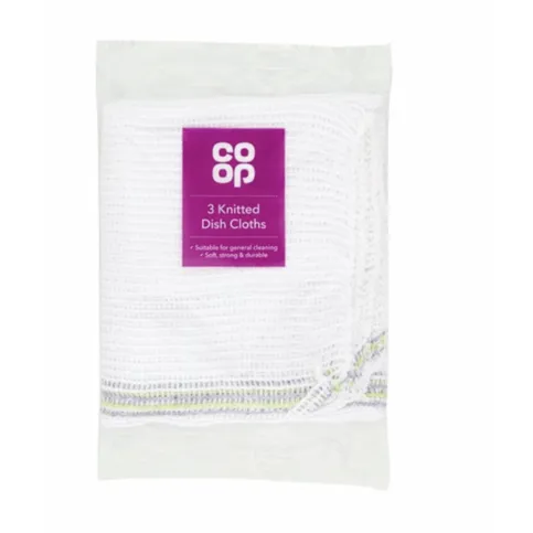 Co Op 3 Knitted Dish Cloths