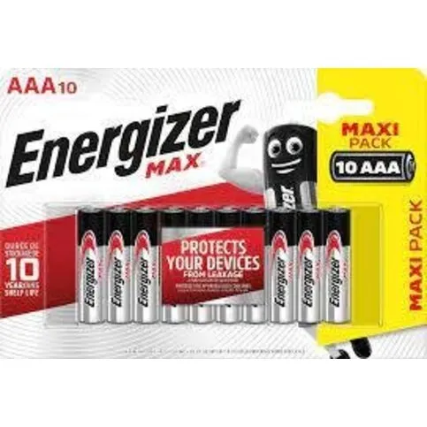 Energizer Max AAA Alkaline Batteries 6+4 Pack