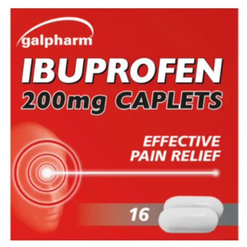 Galpharm Ibuprofen 200mg Caplets 16 per pack