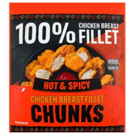 Iceland Hot & Spicy Chicken Breast Fillet Chunks 500g