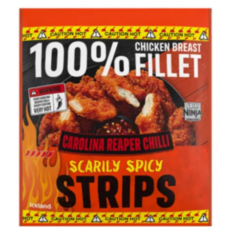 Iceland Scarily Spicy Carolina Reaper Chilli Chicken Breast Fillet Strips 500g