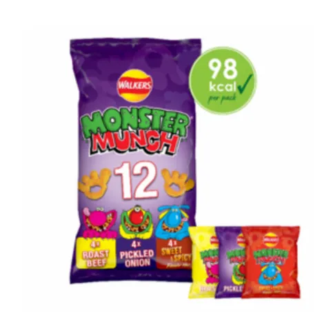 Monster Munch Baked Corn Snack Variety Multipack Crisps 12 x 20g