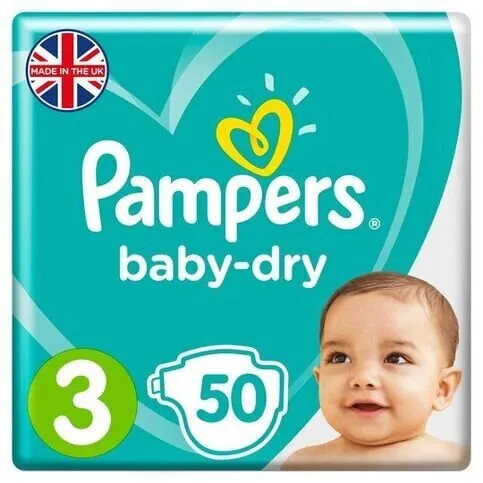 Pampers Baby Dry Nappies S3 50pk