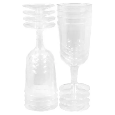 Recyclable Plastic Wine Glasses 8pk