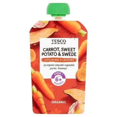 Tesco Carrot, Sweet Pot &  Swede Baby Food Pouch 100g
