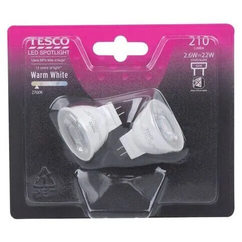 Tesco LED Spotlight 22W GU4 2pk