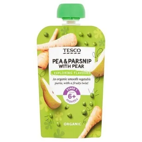 Tesco Pea, Parsnip & Pear Baby Food Pouch 100g