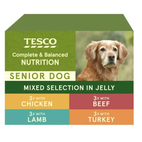 Tesco Senior Dog Mixed Selection In Jelly 12X100g