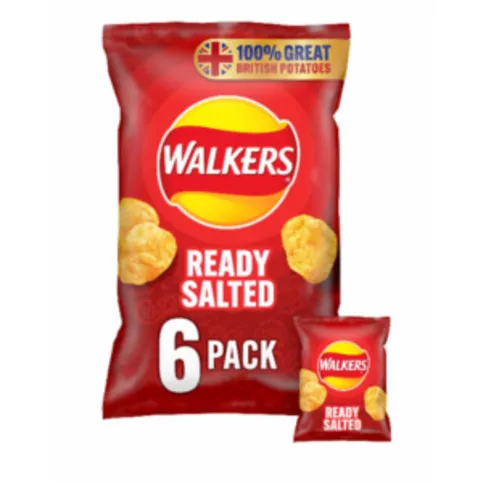 Walkers Ready Salted Multipack Crisps 6x25g